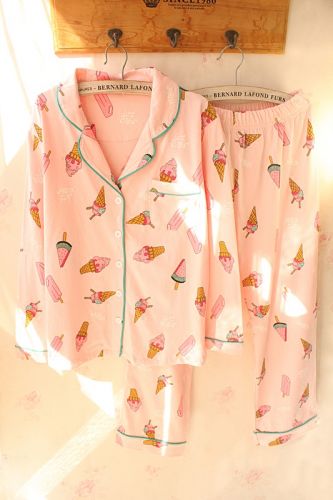 Pyjama pour femme en Coton à manches longues - Ref 2993381