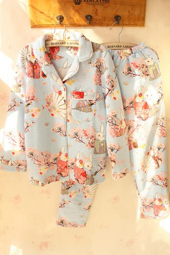 Pyjama pour femme en Coton à manches longues - Ref 2993392
