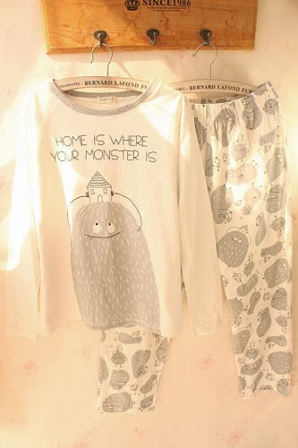 Pyjama pour femme en Coton à manches longues - Ref 2993400