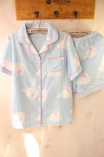Pyjama pour femme en Coton à manche courte - Ref 2993412