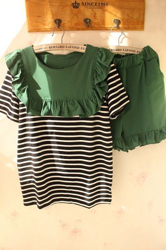 Pyjama pour femme en Coton à manche courte - Ref 2993417