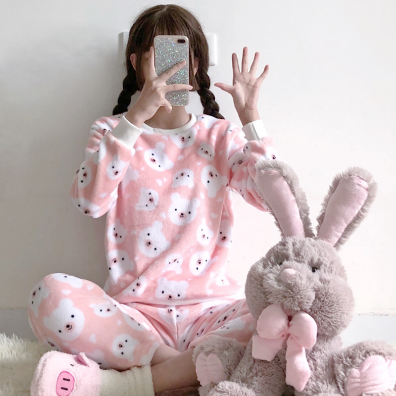 Pyjama pour femme en Polyester à manches longues - Ref 2993432