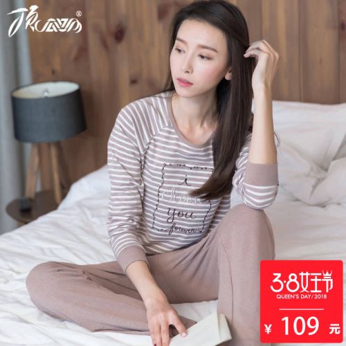 Pyjama pour femme en Coton à manches longues - Ref 2993434