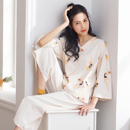 Pyjama pour femme DAMOS LOVE en Coton à neuf manches - Ref 2993484
