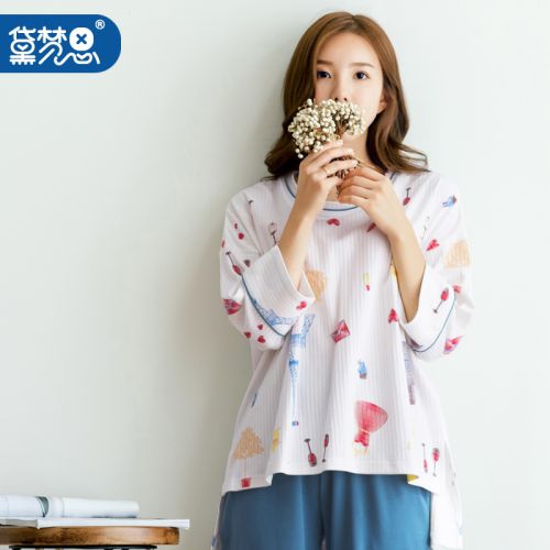 Pyjama pour femme DAMOS LOVE en Coton à neuf manches - Ref 2993529