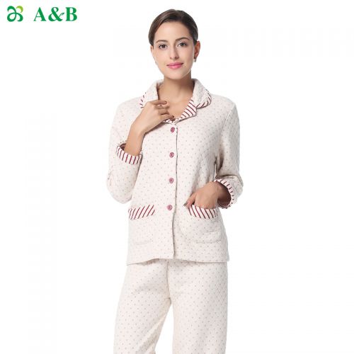 Pyjama pour femme en Coton à manches longues - Ref 2993588
