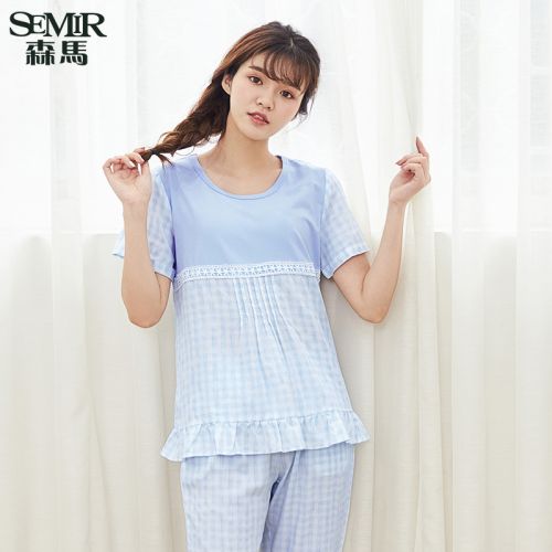 Pyjama pour femme SEMIR en Coton à manche courte - Ref 2993592