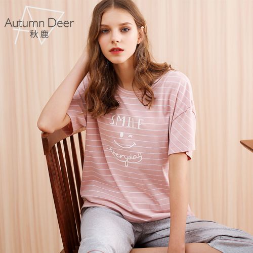 Pyjama pour femme en Coton à manche courte - Ref 2993673