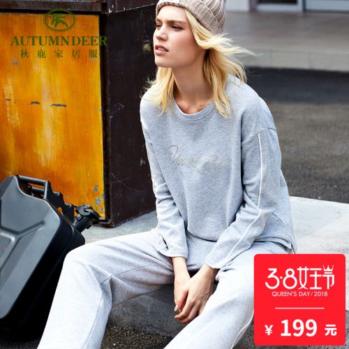 Pyjama pour femme en Coton à manches longues - Ref 2993676