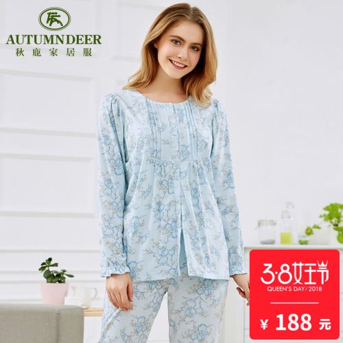 Pyjama pour femme en Coton à manches longues - Ref 2993690