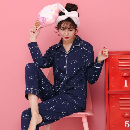 Pyjama pour femme en Coton à manches longues - Ref 2993799