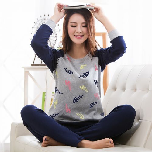 Pyjama pour femme en Coton à manches longues - Ref 2993871