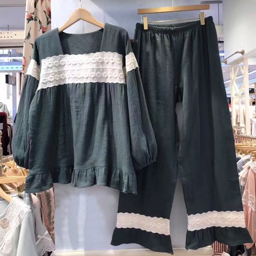 Pyjama pour femme en Coton à manches longues - Ref 2993885
