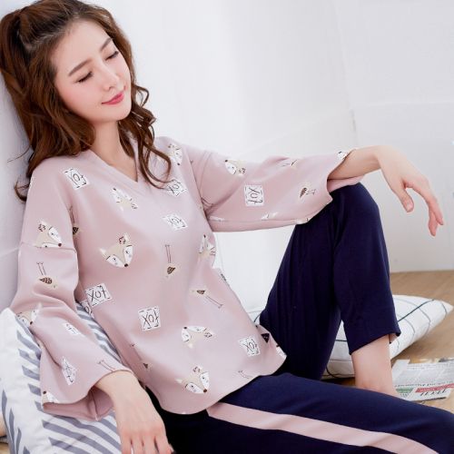 Pyjama pour femme MODELE EUROPEENNE en Coton à manches longues - Ref 2993905