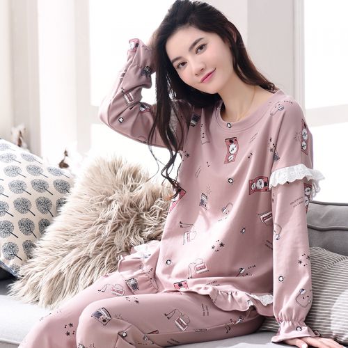 Pyjama pour femme en Coton à manches longues - Ref 2993933