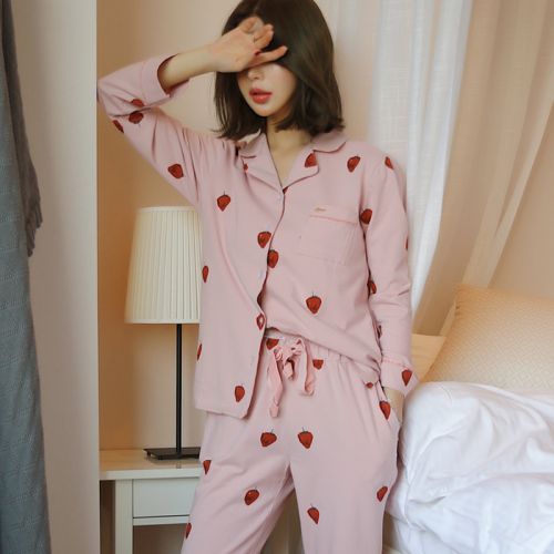 Pyjama pour femme en Coton à manches longues - Ref 2993941