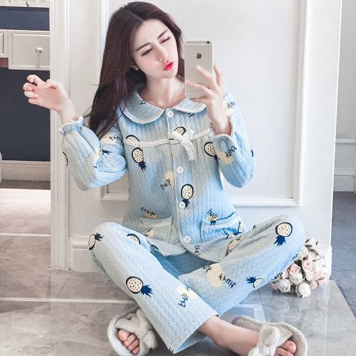 Pyjama pour femme en Coton à manches longues - Ref 2993954
