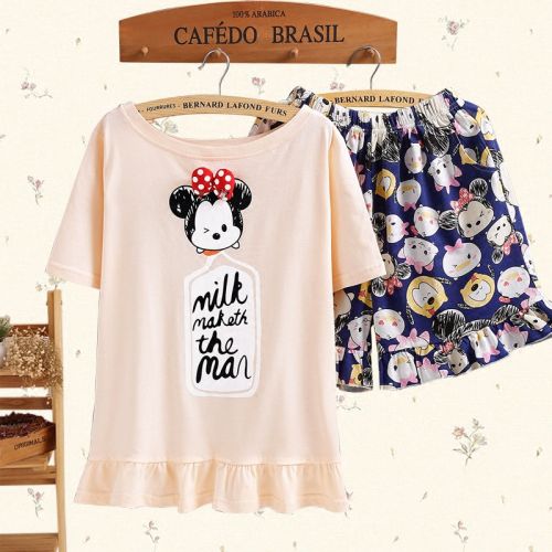 Pyjama pour femme en Coton à manche courte - Ref 2994089