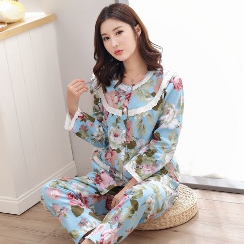 Pyjama pour femme en Coton à manches longues - Ref 2994091