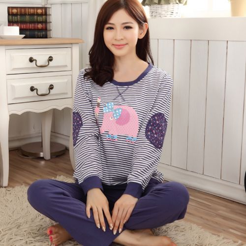 Pyjama pour femme en Coton à manches longues - Ref 2994133