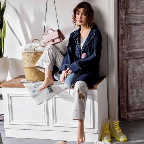 Pyjama pour femme en Coton à manches longues - Ref 2994159