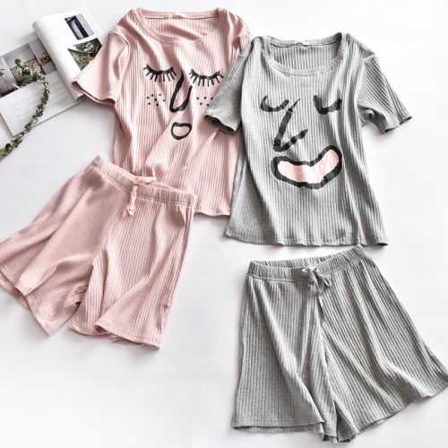 Pyjama pour femme en Coton à manche courte - Ref 2994161