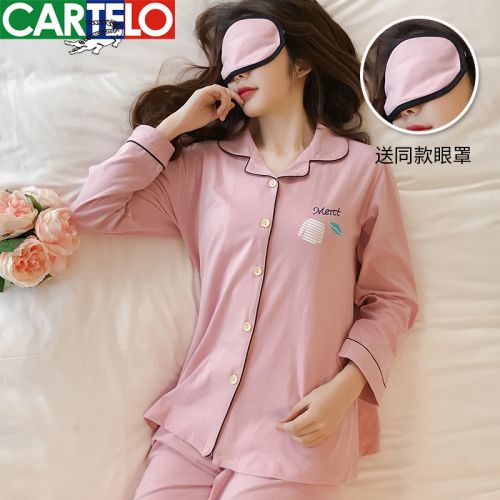 Pyjama pour femme CARTELO en Coton à manches longues - Ref 2994199