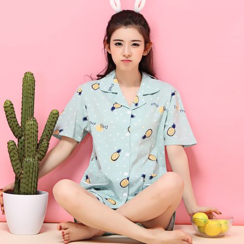 Pyjama pour femme en Coton à manche courte - Ref 2994203