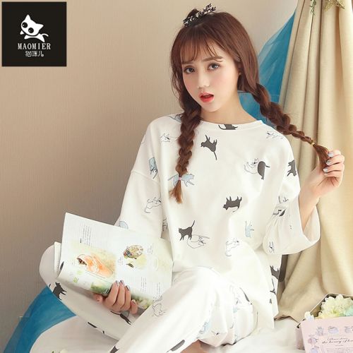 Pyjama pour femme en Coton à manches longues - Ref 2994240