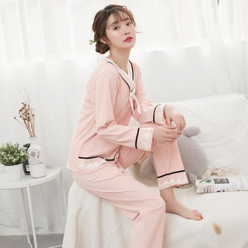Pyjama pour femme en Coton à manches longues - Ref 2994244