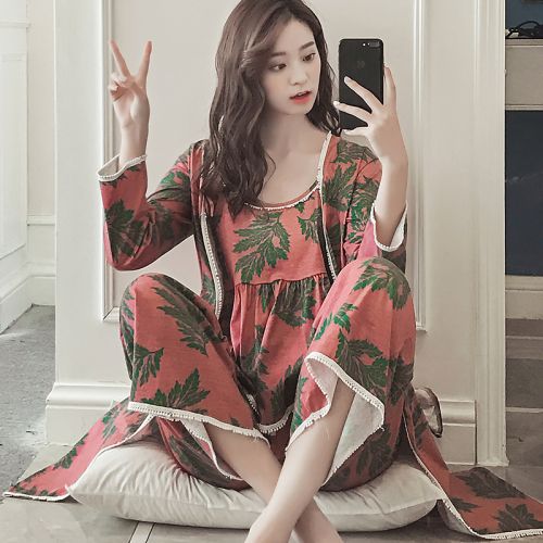 Pyjama pour femme en Coton à manches longues - Ref 2994269