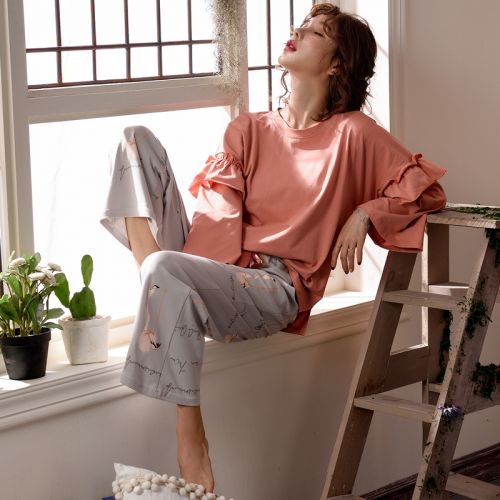 Pyjama pour femme en Coton à neuf manches - Ref 2994270