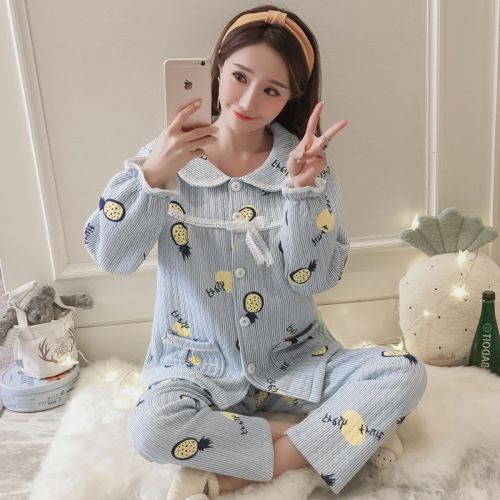 Pyjama pour femme en Coton à manches longues - Ref 2994276