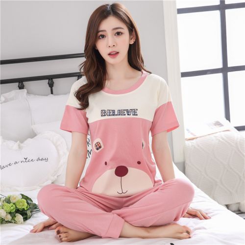 Pyjama pour femme en Coton à manche courte - Ref 2994281