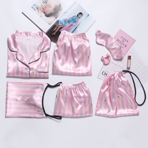 Pyjama pour femme en Soie de glace à manches longues - Ref 2994284