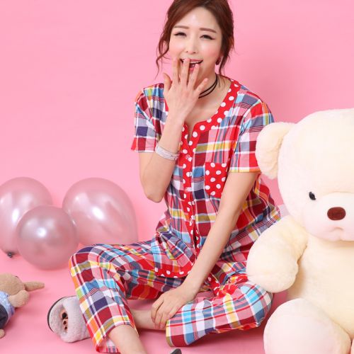 Pyjama pour femme en Coton à manche courte - Ref 2994288