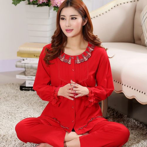 Pyjama pour femme en Coton à manches longues - Ref 2994296