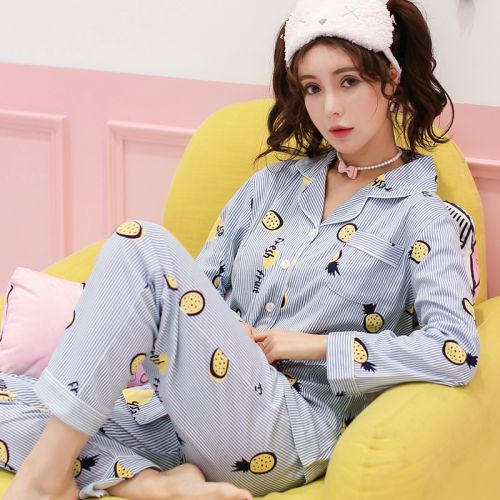 Pyjama pour femme en Coton à manches longues - Ref 2994299