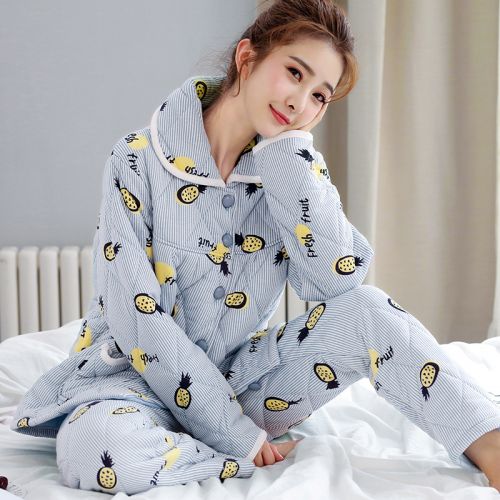 Pyjama pour femme en Coton à manches longues - Ref 2994306