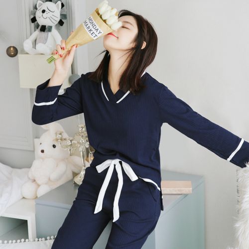 Pyjama pour femme en Coton à manches longues - Ref 2994320