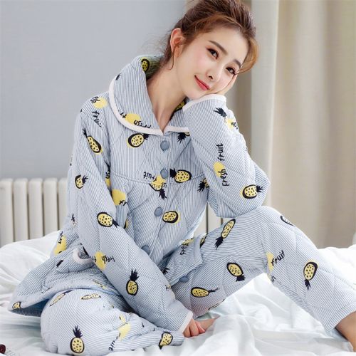 Pyjama pour femme en Coton à manches longues - Ref 2994328