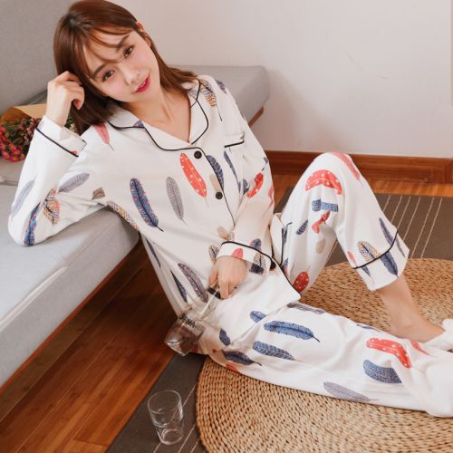 Pyjama pour femme PINKDACKEB en Coton à manches longues - Ref 2994341
