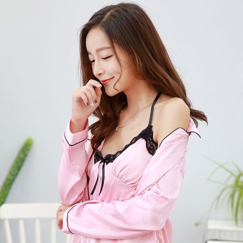 Pyjama pour femme en Soie de glace à manches longues - Ref 2994343