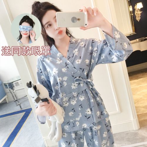 Pyjama pour femme en Coton à manches longues - Ref 2994354