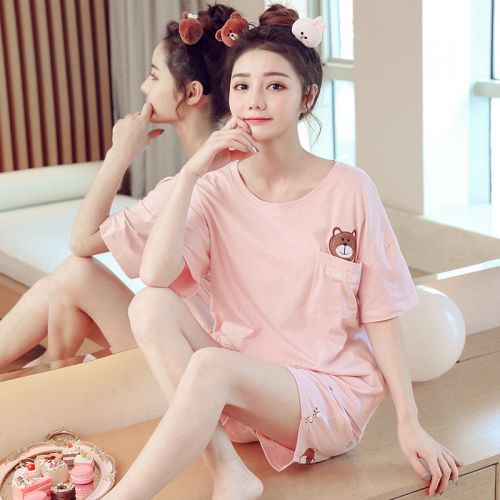 Pyjama pour femme en Coton à manche courte - Ref 2994401