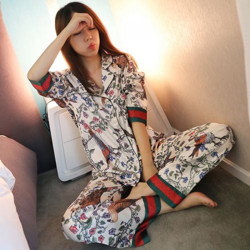 Pyjama pour femme en Soie de glace à manches longues - Ref 2994428