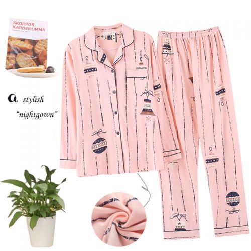 Pyjama pour femme en Coton à manches longues - Ref 2994462