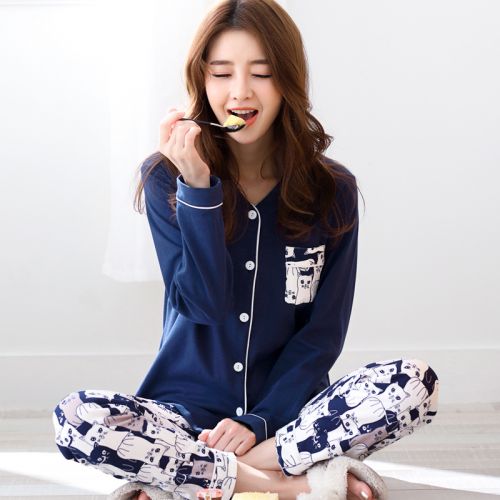 Pyjama pour femme en Coton à manches longues - Ref 2994473