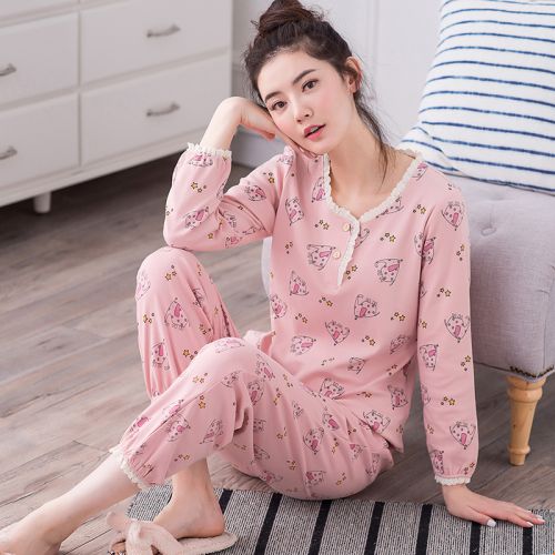 Pyjama pour femme en Coton à manches longues - Ref 2994500