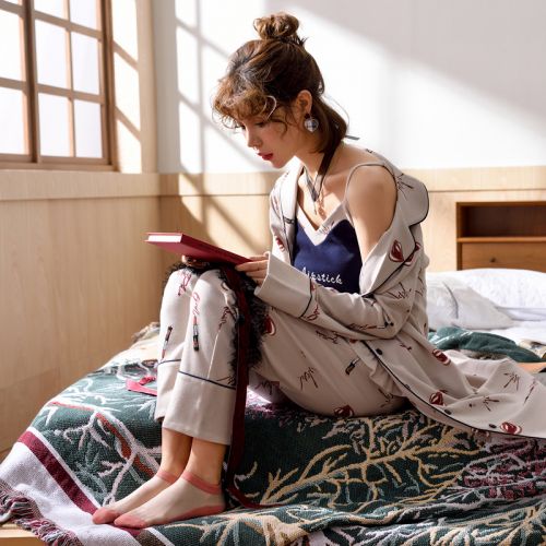 Pyjama pour femme en Coton à manches longues - Ref 2994514